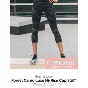 Zyia Forest Camo Luxe Hi-Rise Capris